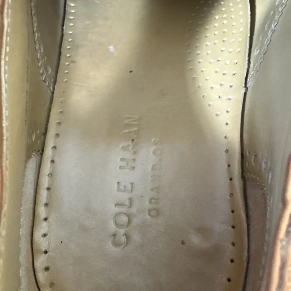 Cole Haan Men’s 10M Cognac Leather Wingtip Brogue Oxford Dress Shoes Heritage